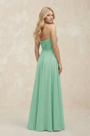 A - Line Sweetheart Pleated Chiffon Bridesmaid Dress in Pale Pistachio - SHE IS ME Bridesmaid Dresses