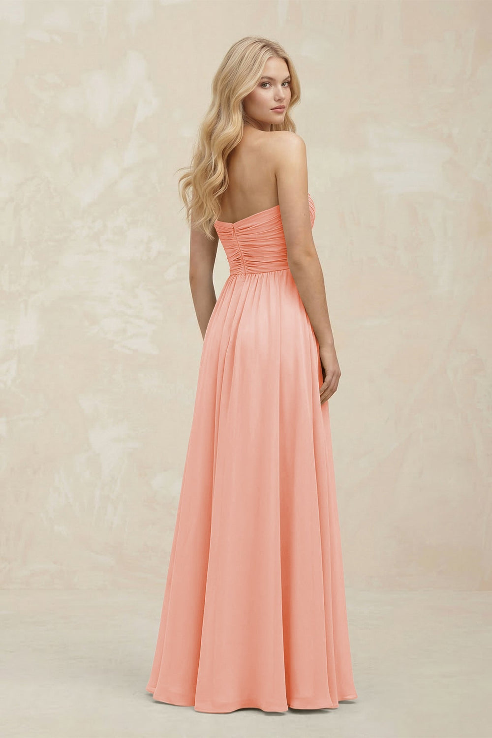 A - Line Sweetheart Pleated Chiffon Bridesmaid Dress in Rose Petal - KISS BRIDAL Bridesmaid Dresses