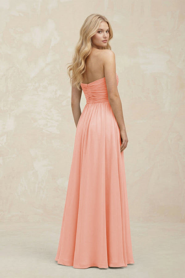 A - Line Sweetheart Pleated Chiffon Bridesmaid Dress in Rose Petal - SHE IS ME Bridesmaid Dresses