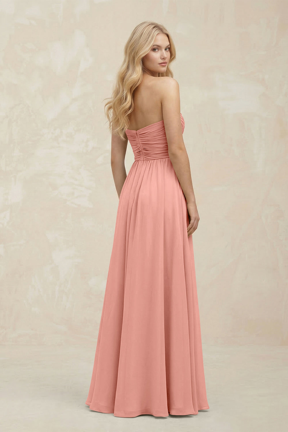 A-Line Sweetheart Pleated Chiffon Bridesmaid Dress in Rosette
