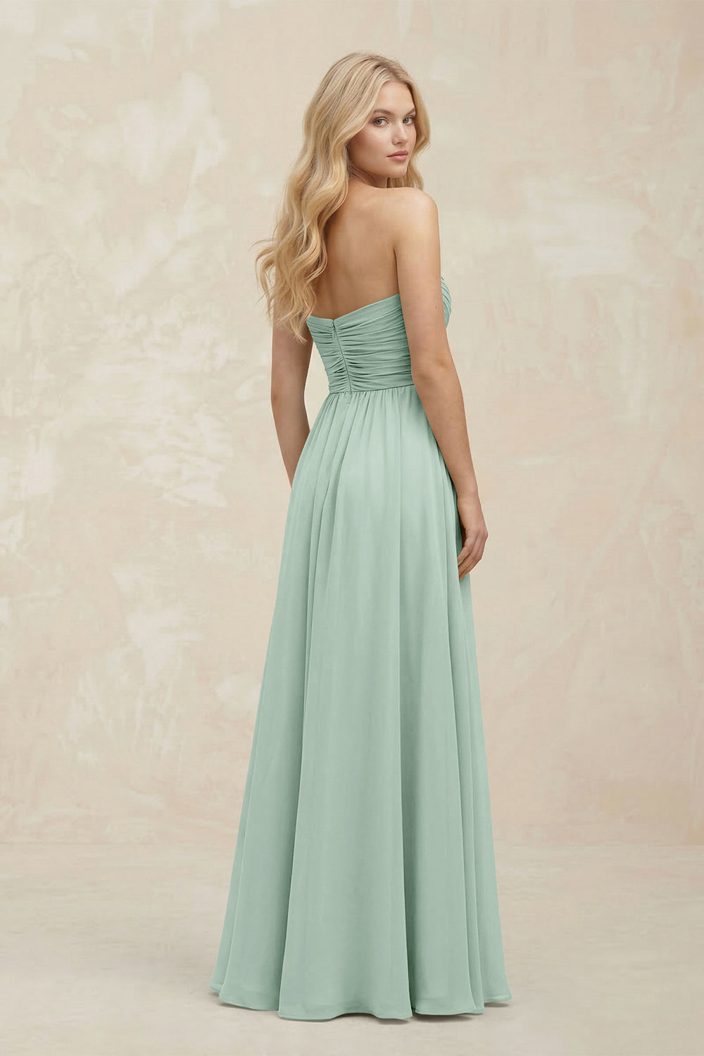 A-Line Sweetheart Pleated Chiffon Bridesmaid Dress in Sage