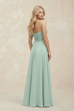 A-Line Sweetheart Pleated Chiffon Bridesmaid Dress in Sage (2) | KISSBRIDAL