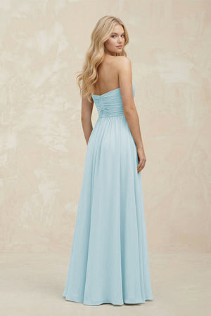 A - Line Sweetheart Pleated Chiffon Bridesmaid Dress in Sky Blue - SHE IS ME Bridesmaid Dresses