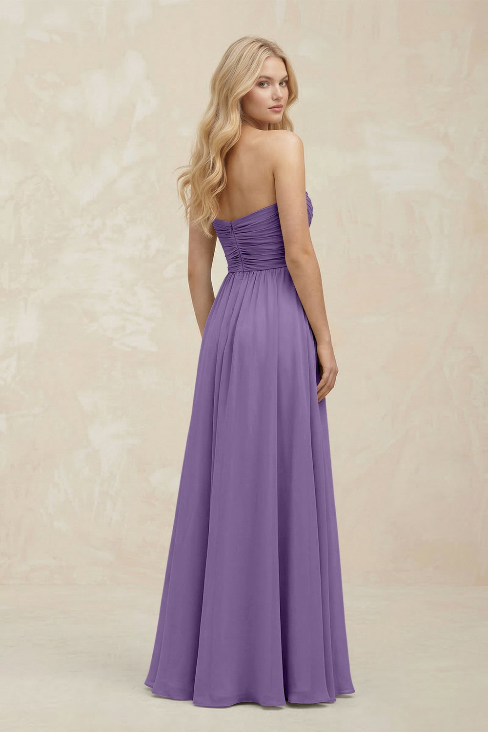 A - Line Sweetheart Pleated Chiffon Bridesmaid Dress in Tahiti - KISS BRIDAL Bridesmaid Dresses