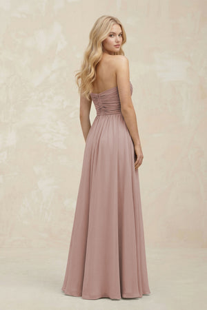 A-Line Sweetheart Pleated Chiffon Bridesmaid Dress in Toffee (2) | KISSBRIDAL