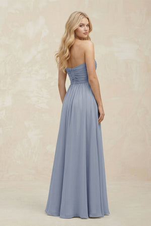 A - Line Sweetheart Pleated Chiffon Bridesmaid Dress in Twilight - SHE IS ME Bridesmaid Dresses