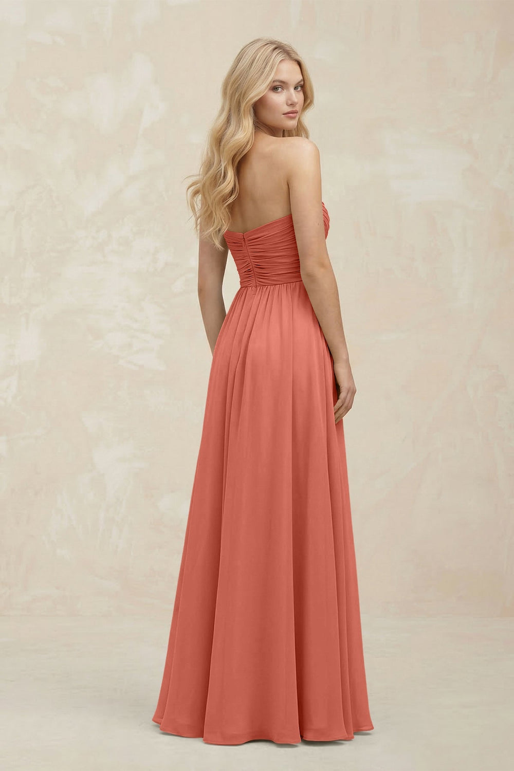 A - Line Sweetheart Pleated Chiffon Bridesmaid Dress in Wild Rose - KISS BRIDAL Bridesmaid Dresses