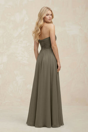 A - Line Sweetheart Pleated Chiffon Bridesmaid Dress in Willow Green - SHE IS ME Bridesmaid Dresses