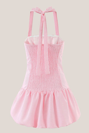 A-Line Vintage Halter Cotton Mini Dress in Pink – SHE IS ME Dresses