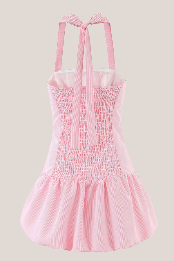 A-Line Vintage Halter Cotton Mini Dress in Pink – SHE IS ME Dresses