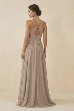 Almond Sweetheart A-Line Chiffon Bridesmaid Dress (2) | KISSBRIDAL