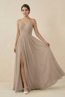 Almond Sweetheart A-Line Chiffon Bridesmaid Dress | KISSBRIDAL