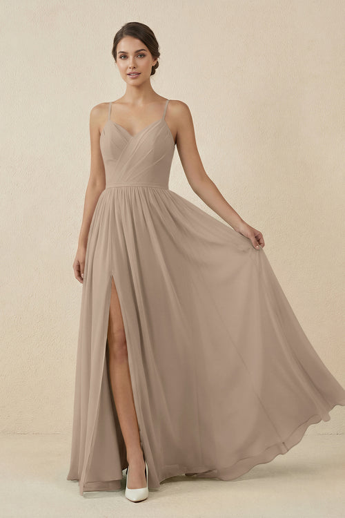 Almond Sweetheart A-Line Chiffon Bridesmaid Dress | KISSBRIDAL