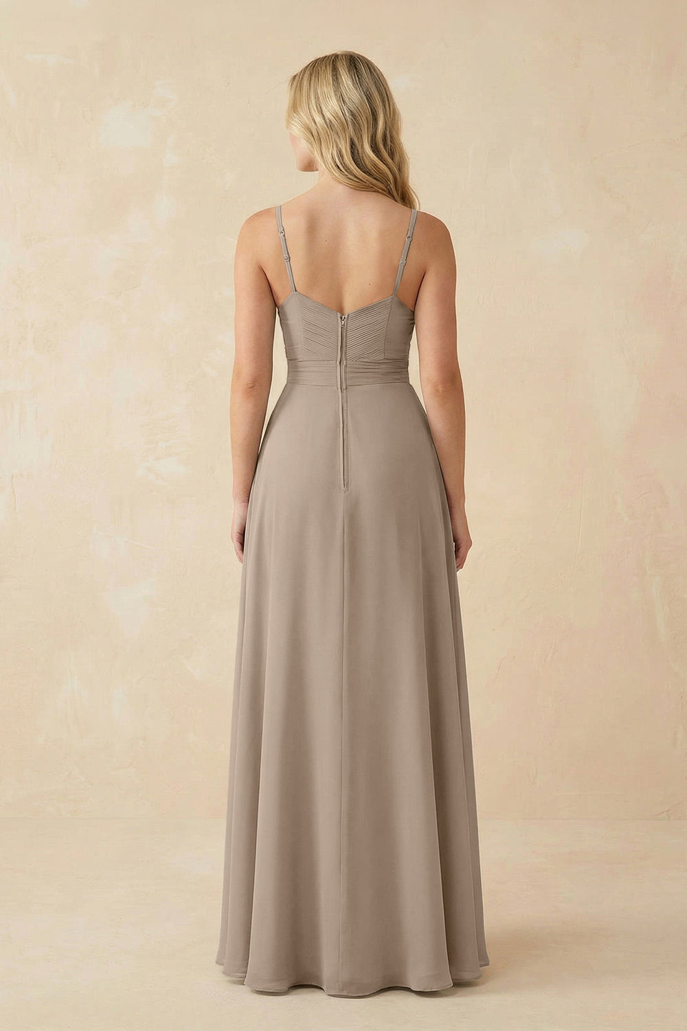 Sweetheart A-Line Pleated Chiffon Bridesmaid Dress in Almond