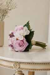 Artificial Silk Light Purple Rose Hydrangea Wedding Bridal Bouquets - KISS BRIDAL Accessories