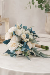 Artificial Silk Roses Cascade Wedding Bridal Bouquets - KISS BRIDAL Accessories