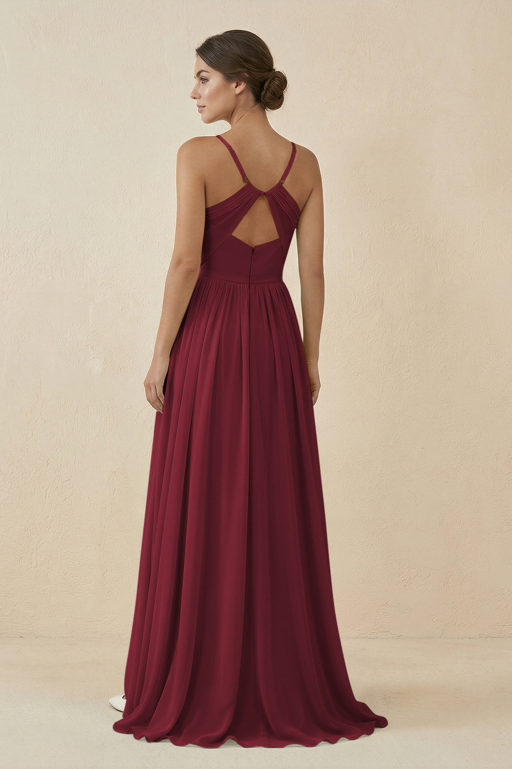 Sweetheart A-Line Chiffon Bridesmaid Dress in Berry