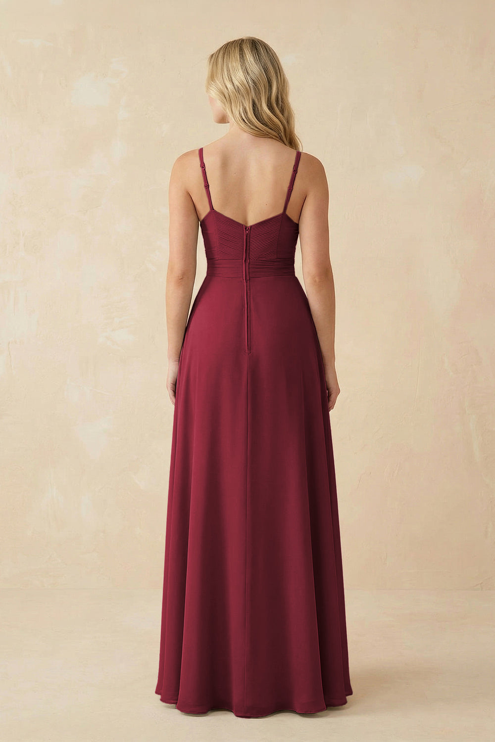 Sweetheart A-Line Pleated Chiffon Bridesmaid Dress in Berry