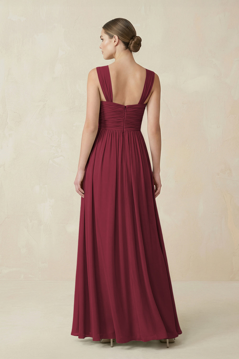 Sweetheart Pleated Chiffon A-Line Bridesmaid Dress in Berry