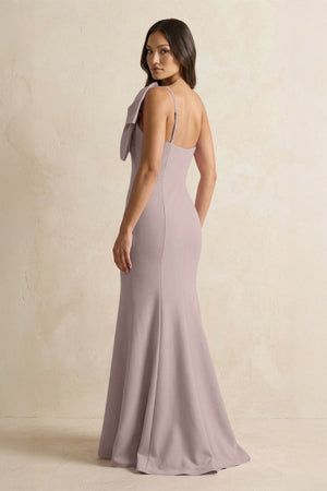 Bow Mermaid One Shoulder Bridesmaid Dress in Almond - KISS BRIDAL Bridesmaid Dresses