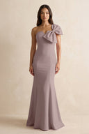 Bow Mermaid One Shoulder Bridesmaid Dress in Dusk - KISS BRIDAL Bridesmaid Dresses