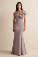 Bow Mermaid One Shoulder Bridesmaid Dress in Dusk - KISS BRIDAL Bridesmaid Dresses
