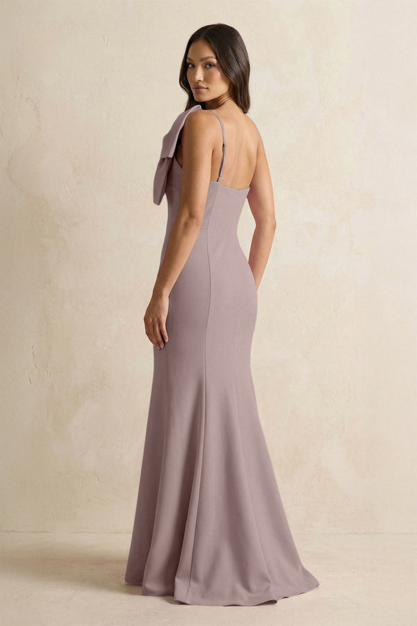 Bow Mermaid One Shoulder Bridesmaid Dress in Dusk - KISS BRIDAL Bridesmaid Dresses