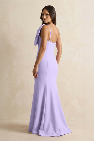 Bow Mermaid One Shoulder Bridesmaid Dress in Lavender - KISS BRIDAL Bridesmaid Dresses