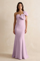 Bow Mermaid One Shoulder Bridesmaid Dress in Lilac - KISS BRIDAL Bridesmaid Dresses