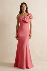 Bow Mermaid One Shoulder Bridesmaid Dress in Mulberry - KISS BRIDAL Bridesmaid Dresses