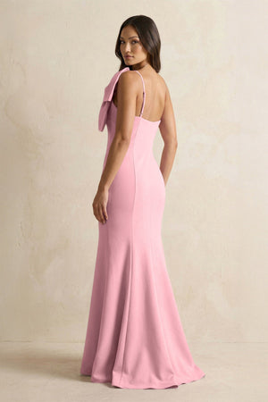 Bow Mermaid One Shoulder Bridesmaid Dress in Rosette - SHE IS ME Bridesmaid Dresses