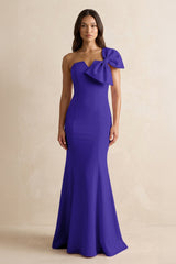 Bow Mermaid One Shoulder Bridesmaid Dress in Tahiti - KISS BRIDAL Bridesmaid Dresses