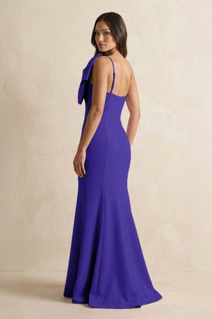 Bow Mermaid One Shoulder Bridesmaid Dress in Tahiti - KISS BRIDAL Bridesmaid Dresses