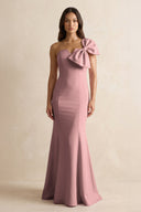 Bow Mermaid One Shoulder Bridesmaid Dress in Toffee - KISS BRIDAL Bridesmaid Dresses
