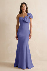 Bow Mermaid One Shoulder Bridesmaid Dress in Twilight - KISS BRIDAL Bridesmaid Dresses