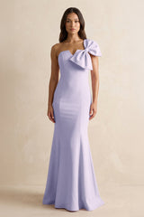 Bow Mermaid One Shoulder Bridesmaid Dress in Vintage Mauve - KISS BRIDAL Bridesmaid Dresses