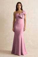 Bow Mermaid One Shoulder Bridesmaid Dress in Wisteria - KISS BRIDAL Bridesmaid Dresses