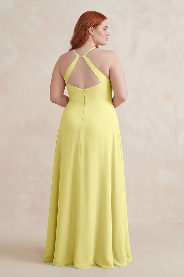 Buttercup Ruched Sheath Chiffon Bridesmaid Dress (2) | KISSBRIDAL