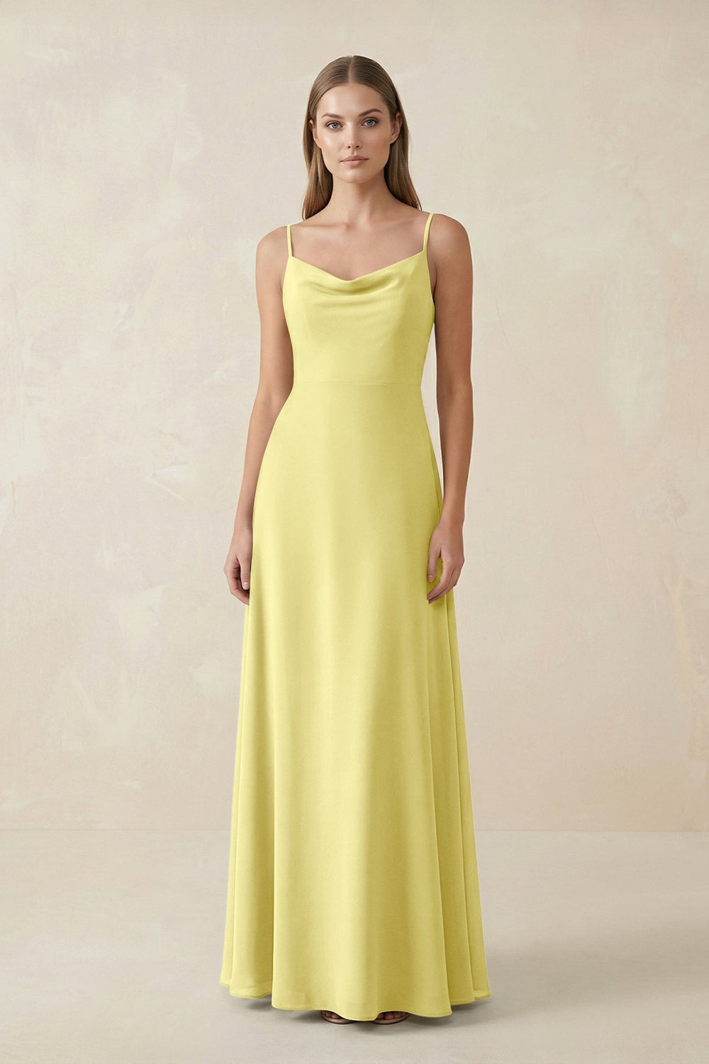 Cami Strap A - Line Chiffon Bridesmaid Dress in Buttercup - KISS BRIDAL Bridesmaid Dresses