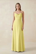 Cami Strap A - Line Chiffon Bridesmaid Dress in Buttercup - SHE IS ME Bridesmaid Dresses