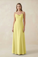 Cami Strap A - Line Chiffon Bridesmaid Dress in Buttercup - KISS BRIDAL Bridesmaid Dresses
