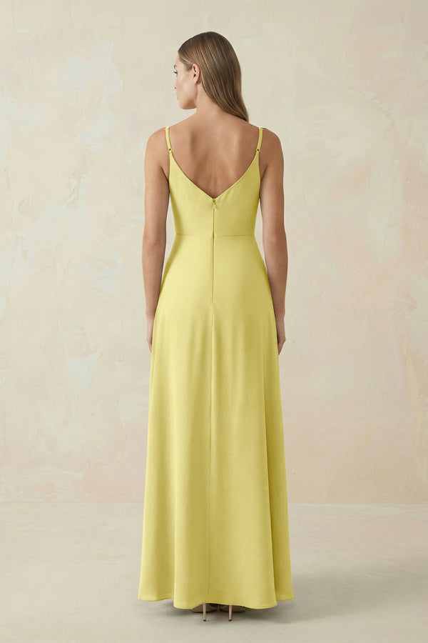 Cami Strap A - Line Chiffon Bridesmaid Dress in Buttercup - SHE IS ME Bridesmaid Dresses