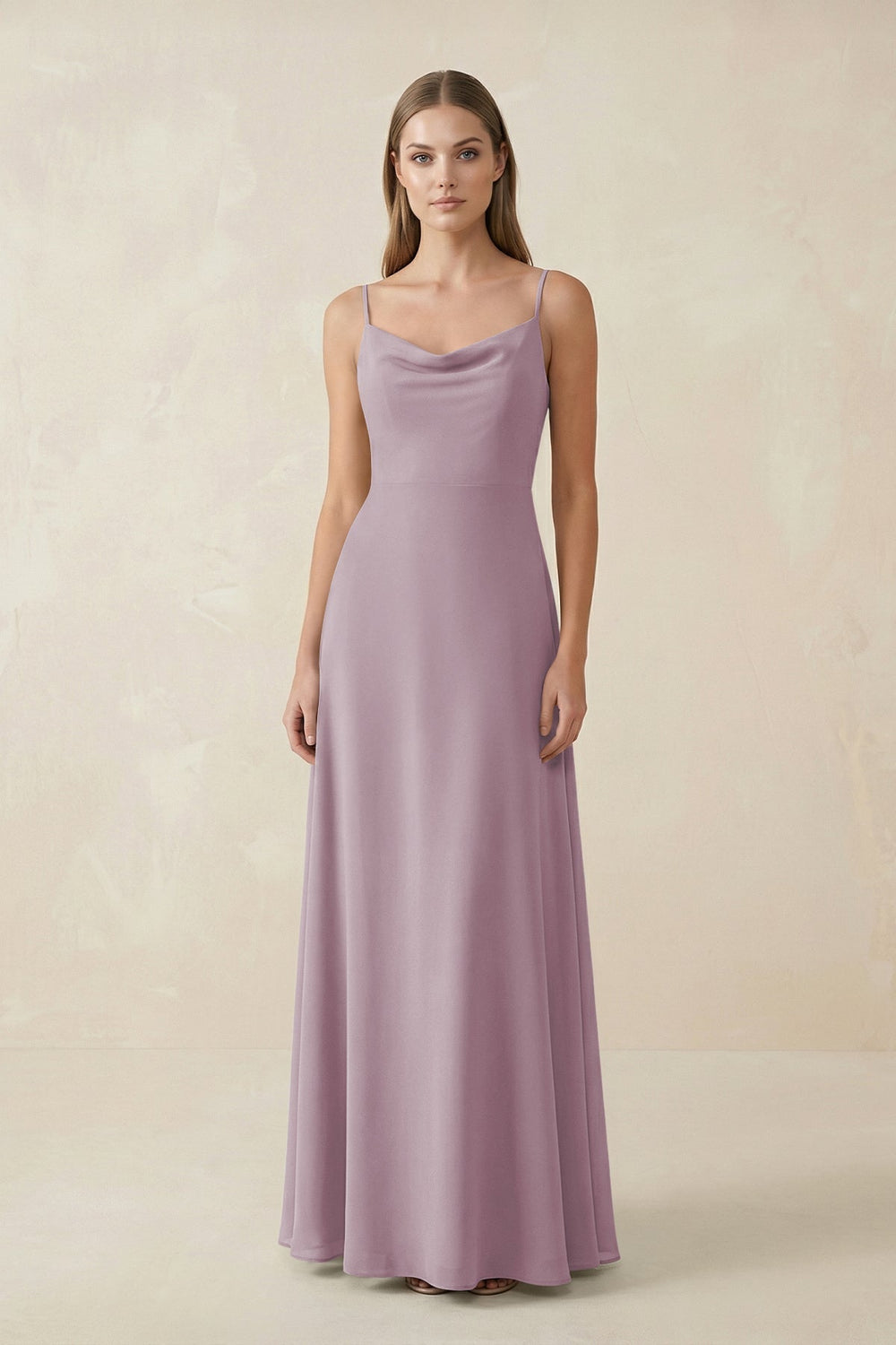 Cami Strap A - Line Chiffon Bridesmaid Dress in Dusk - KISS BRIDAL Bridesmaid Dresses