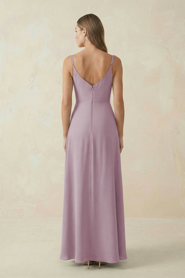Cami Strap A - Line Chiffon Bridesmaid Dress in Dusk - SHE IS ME Bridesmaid Dresses