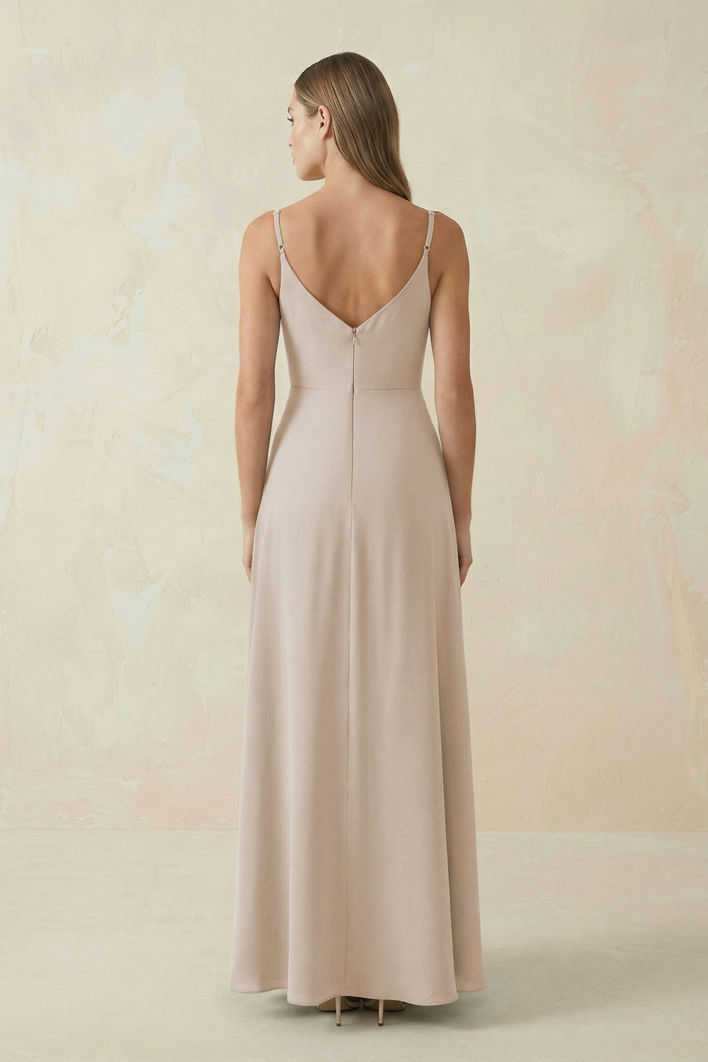 Cami Strap A - Line Chiffon Bridesmaid Dress in Frost - KISS BRIDAL Bridesmaid Dresses