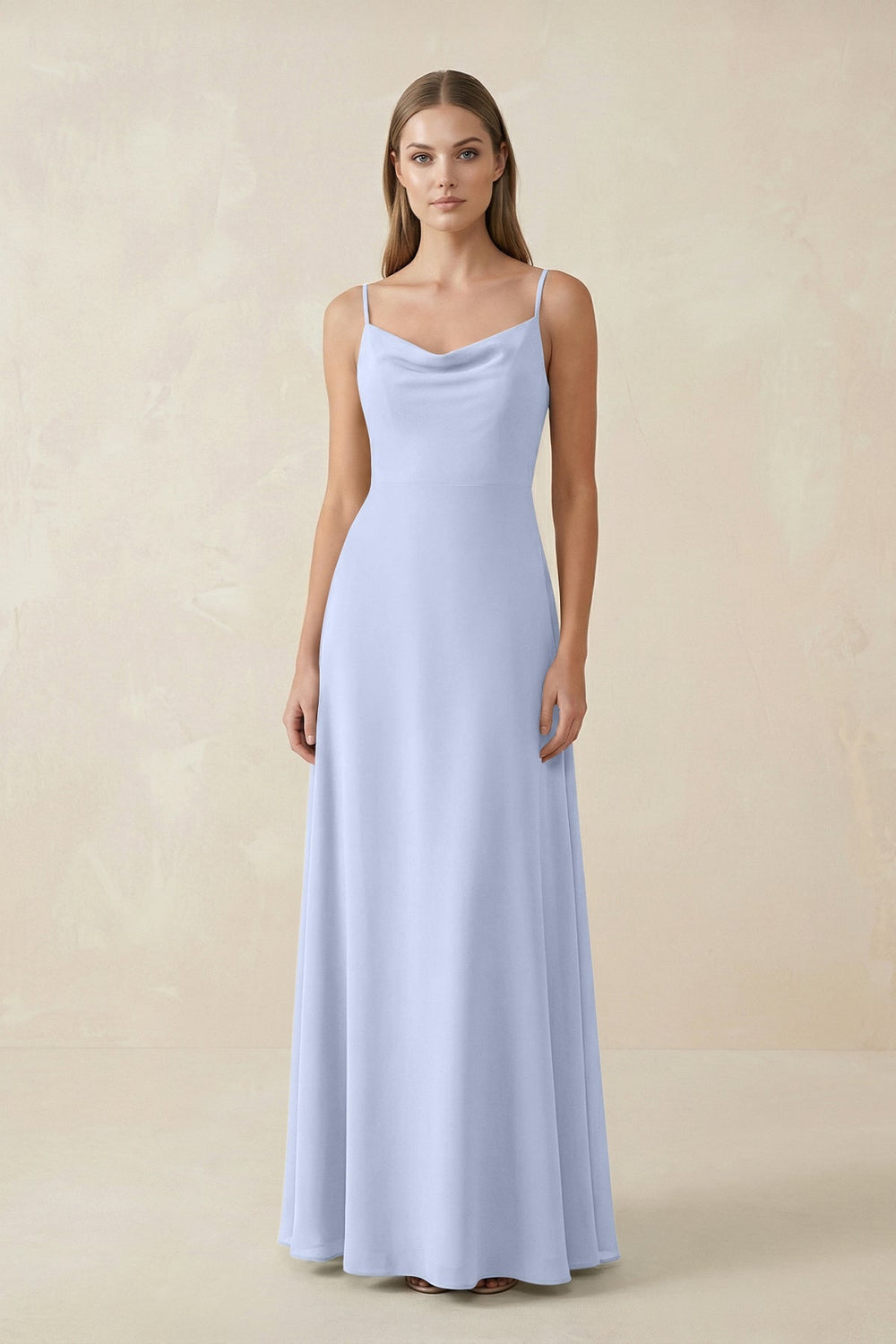 Cami Strap A - Line Chiffon Bridesmaid Dress in Ice - KISS BRIDAL Bridesmaid Dresses