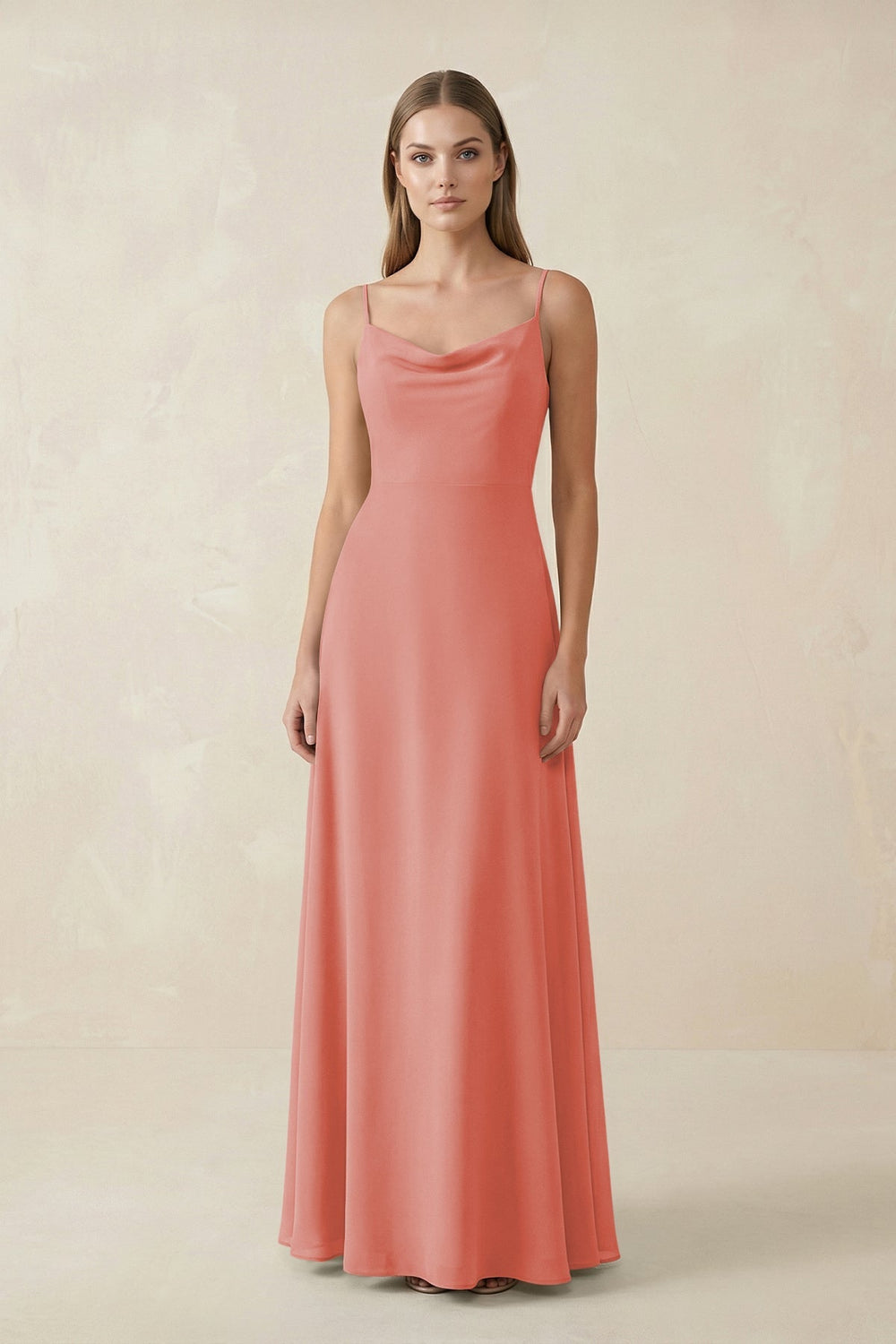Cami Strap A - Line Chiffon Bridesmaid Dress in Mulberry - KISS BRIDAL Bridesmaid Dresses