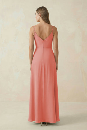 Cami Strap A - Line Chiffon Bridesmaid Dress in Mulberry - SHE IS ME Bridesmaid Dresses