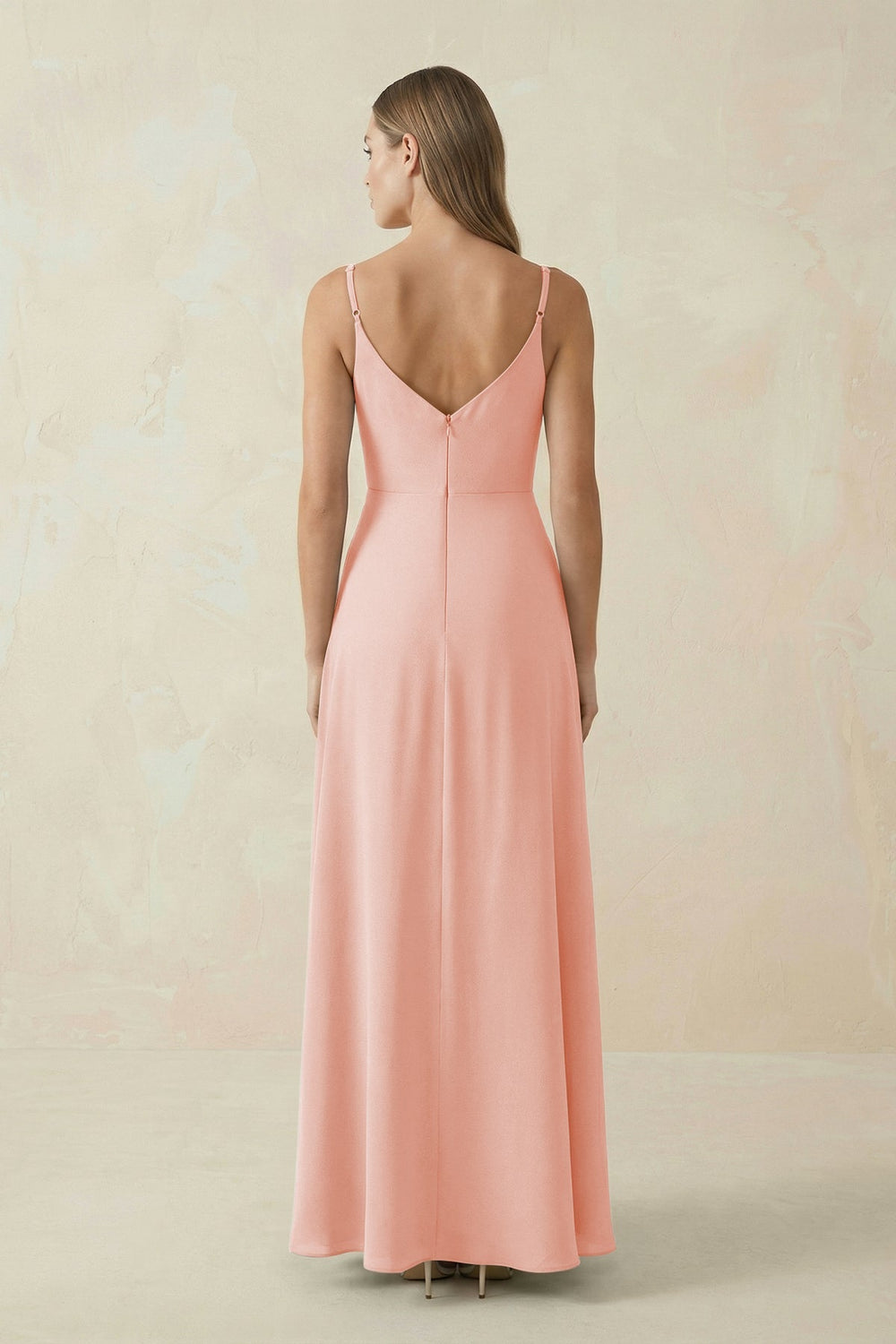 Cami Strap A - Line Chiffon Bridesmaid Dress in Rose Petal - KISS BRIDAL Bridesmaid Dresses