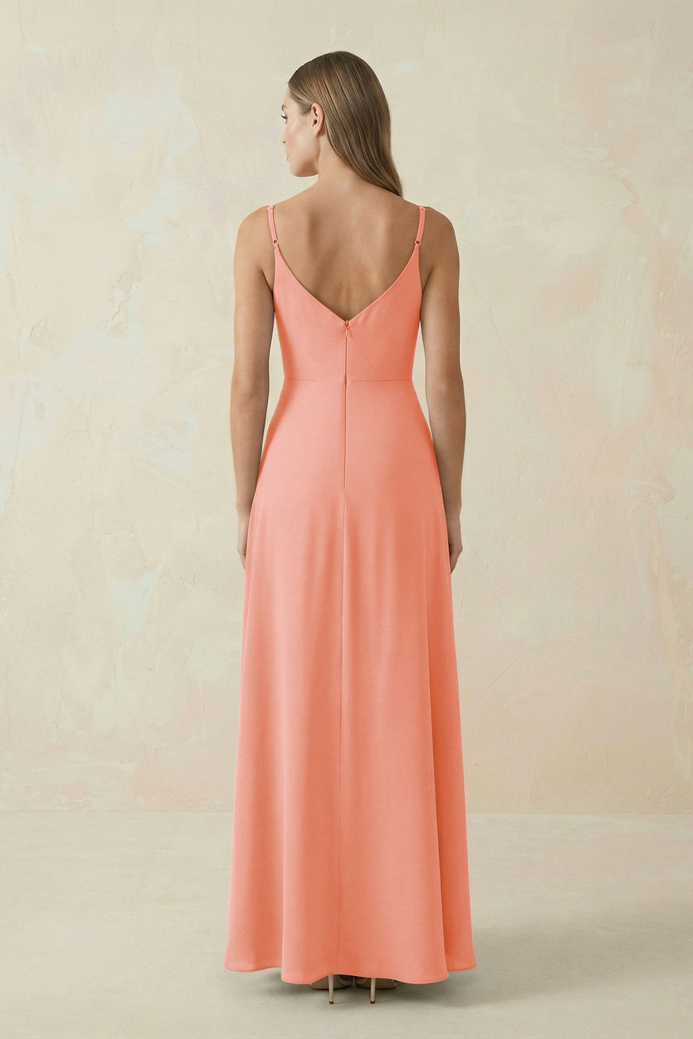 Cami Strap A - Line Chiffon Bridesmaid Dress in Rosette - KISS BRIDAL Bridesmaid Dresses